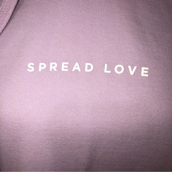 Spread Love Oversized Unisex Midweight Pullover Hoodie Light Purple size XL - Picture 6 of 10